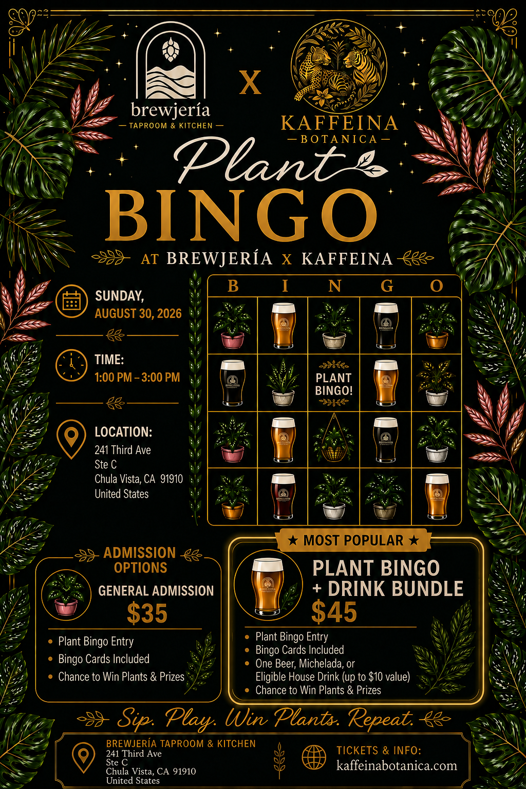 Plant Bingo @ Brewjeria Chula Vista