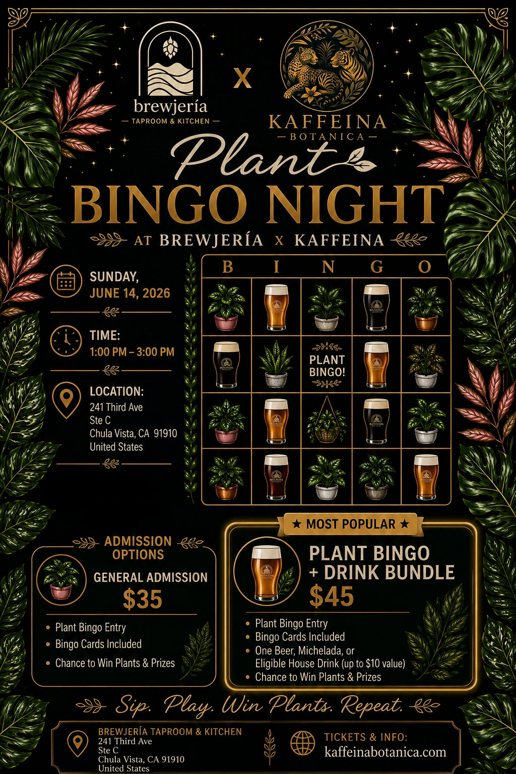 Plant Bingo @ Brewjeria Chula Vista