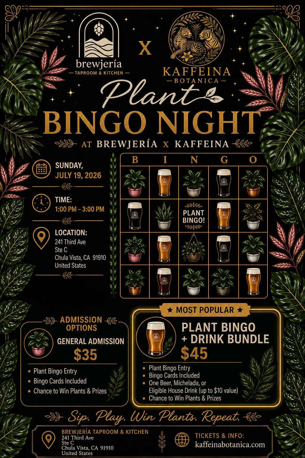 Plant Bingo @ Brewjeria Chula Vista (July)