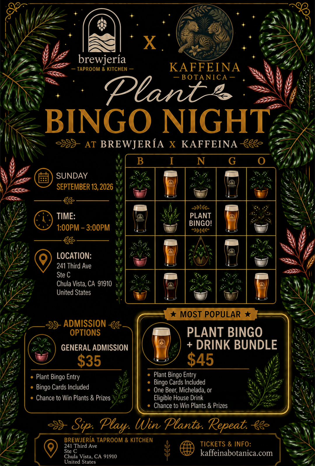 Plant Bingo @ Brewjeria Chula Vista
